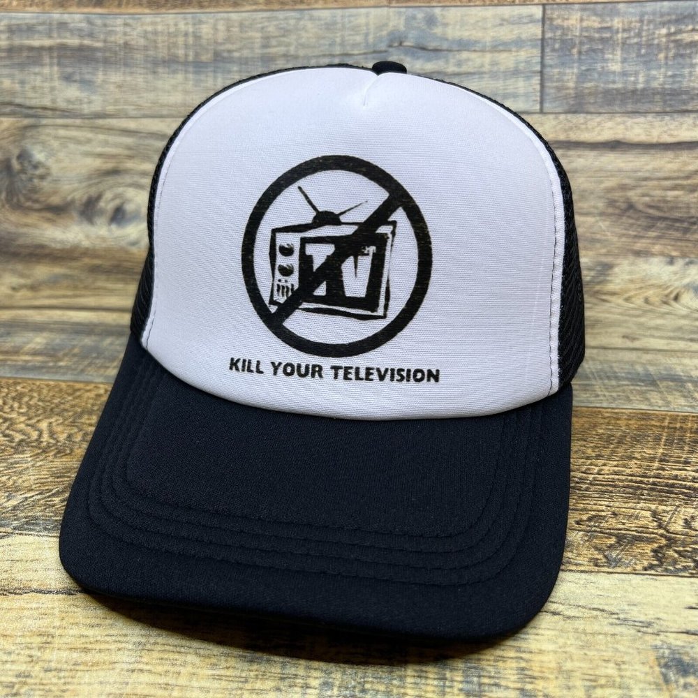 Kill Your Television Mens Trucker Hat Black Snapback Punk Anarchy Death Metal